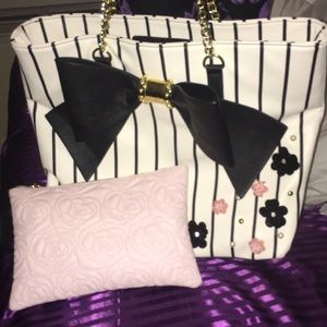 Betsey Johnson purse and makeup bag. Brand new